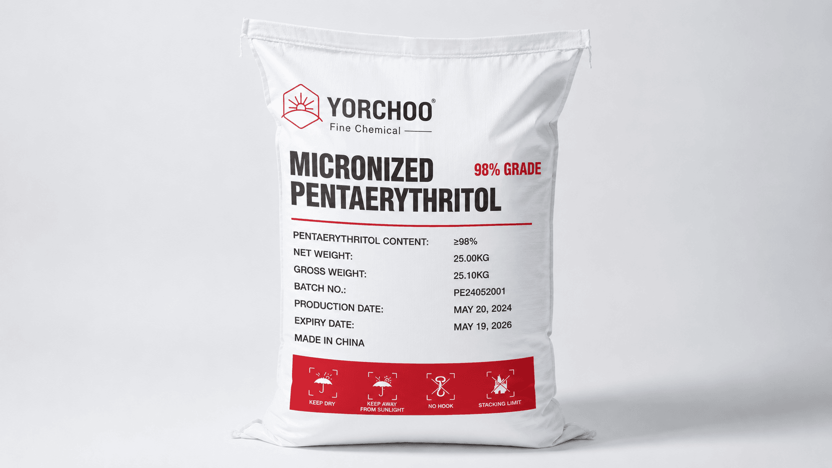 Chemical powder packing bags on pallet