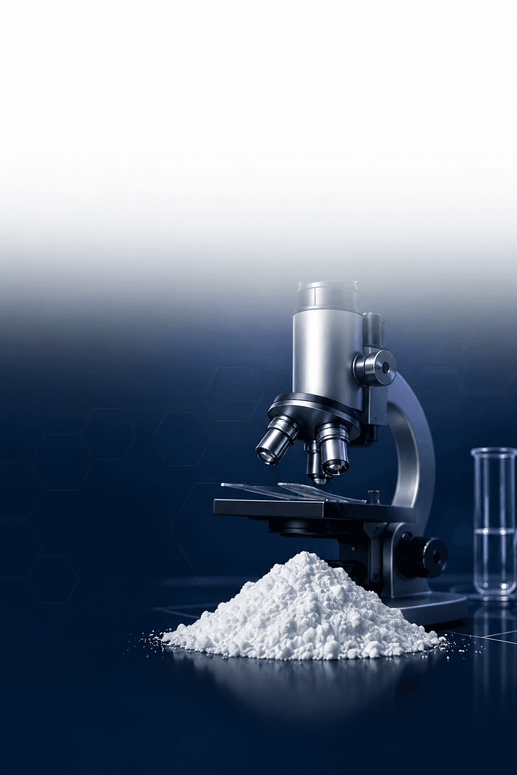 Microscope and powder sample for technical resources